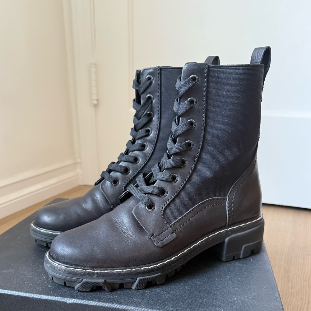 Rag & Bone Shiloh Lace Up Leather Combat Boots